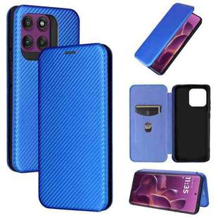 For Motorola Edge 60 Pro Carbon Fiber Texture Flip Leather Phone Case(Blue)
