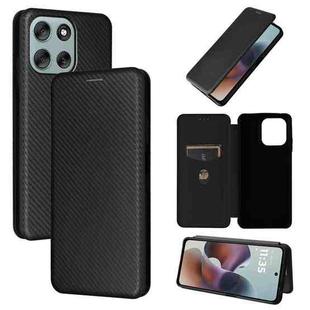 For Motorola Moto G56 / G66j / G66y 5G Carbon Fiber Texture Flip Leather Phone Case(Black)
