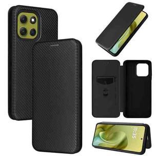 For Motorola Moto G86 5G Carbon Fiber Texture Flip Leather Phone Case(Black)