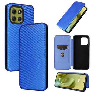 For Motorola Moto G86 5G Carbon Fiber Texture Flip Leather Phone Case(Blue)