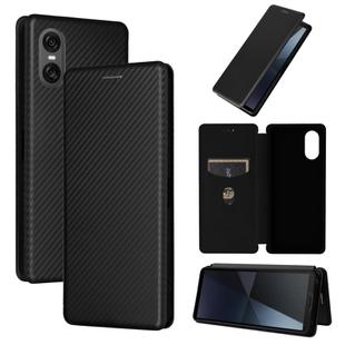For Sony Xperia 10 VI 2024 Carbon Fiber Texture Flip Leather Phone Case(Black)