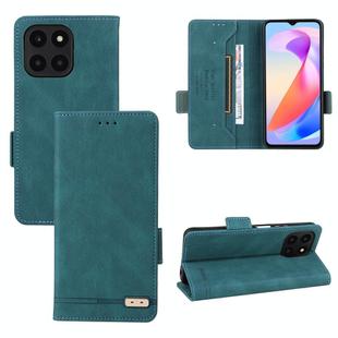 For Honor X6a 4G Magnetic Clasp Flip Leather Phone Case(Green)