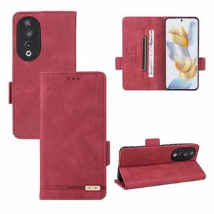For Honor 90 Magnetic Clasp Flip Leather Phone Case(Red)
