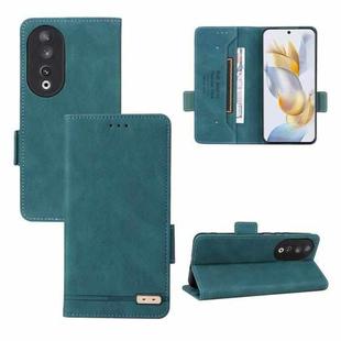 For Honor 90 Magnetic Clasp Flip Leather Phone Case(Green)