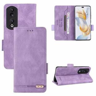 For Honor 90 Pro Magnetic Clasp Flip Leather Phone Case(Purple)