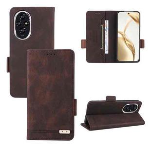 For Honor 200 Magnetic Clasp Flip Leather Phone Case(Brown)