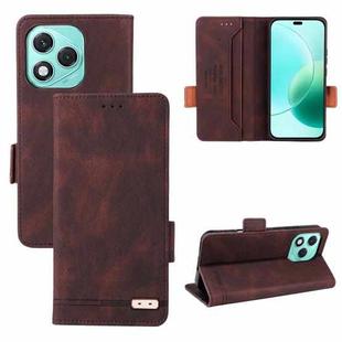 For Honor 400 Lite Global Magnetic Clasp Flip Leather Phone Case(Brown)