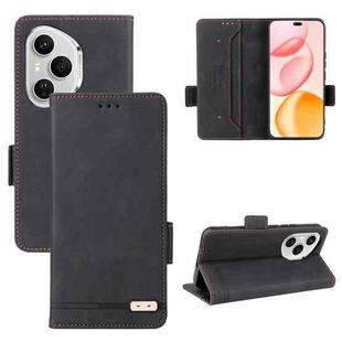 For Honor 400 Pro Global 160.8mm Magnetic Clasp Flip Leather Phone Case(Black)
