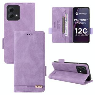 For Motorola Moto G84 5G Magnetic Clasp Leather Phone Case(Purple)