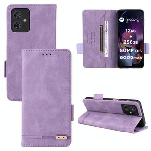 For Motorola Moto G54 5G Magnetic Clasp Leather Phone Case(Purple)