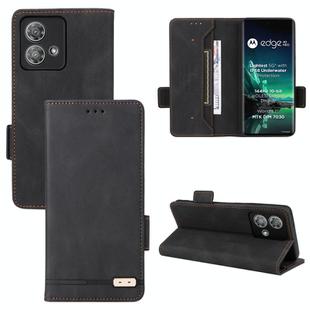 For Motorola Edge 40 Neo Magnetic Clasp Leather Phone Case(Black)