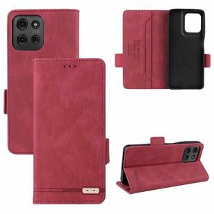 For Motorola Moto G75 5G Magnetic Clasp Leather Phone Case(Red)