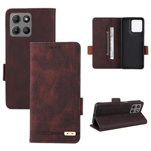 For Motorola Moto G15 Magnetic Clasp Leather Phone Case(Brown)