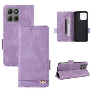 For Motorola Moto G15 Magnetic Clasp Leather Phone Case(Purple)