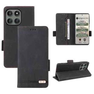 For Motorola Edge 60 Pro Magnetic Clasp Leather Phone Case(Black)