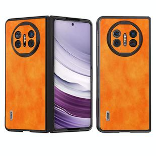 For Huawei Mate X5 ABEEL Dual Color Lichi Texture PU Phone Case(Orange)