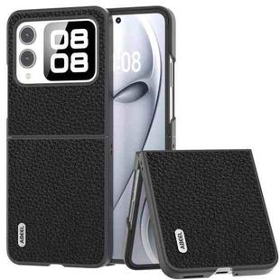 For Huawei nova Flip ABEEL Genuine Leather Litchi Texture Phone Case(Black)