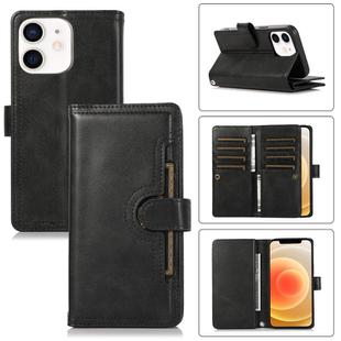 For iPhone 12 mini Wristband Card Slot Leather Phone Case(Black)