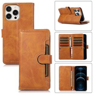 For iPhone 12 Pro Max Wristband Card Slot Leather Phone Case(Brown)