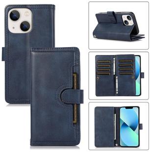 For iPhone 13 Wristband Card Slot Leather Phone Case(Blue)