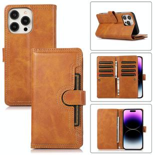 For iPhone 14 Pro Wristband Card Slot Leather Phone Case(Brown)