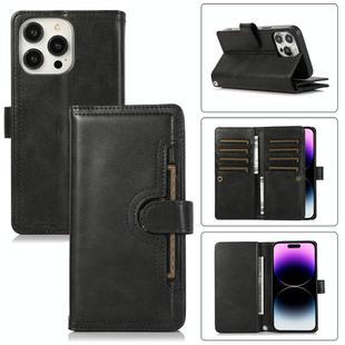 For iPhone 14 Pro Wristband Card Slot Leather Phone Case(Black)