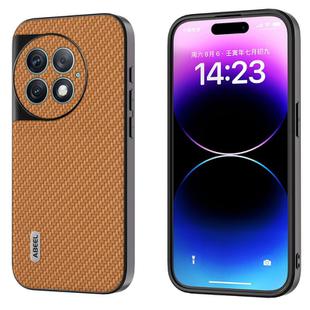 For OnePlus Ace 2 Pro ABEEL Carbon Fiber Texture Protective Phone Case(Light Brown)