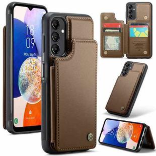 For Samsung Galaxy A14 CaseMe C22 Card Slots Holder RFID Anti-theft Phone Case(Brown)