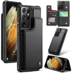 For Samsung Galaxy S21 Ultra 5G CaseMe C22 Card Slots Holder RFID Anti-theft Phone Case(Black)