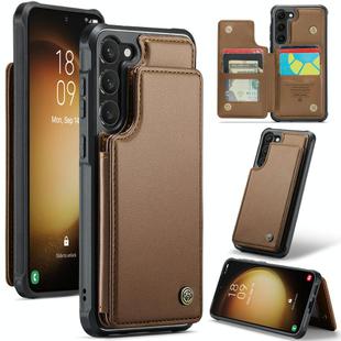 For Samsung Galaxy S23+ 5G CaseMe C22 Card Slots Holder RFID Anti-theft Phone Case(Brown)