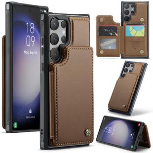 For Samsung Galaxy S23 Ultra 5G CaseMe C22 Card Slots Holder RFID Anti-theft Phone Case(Brown)