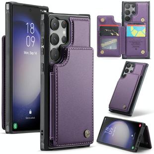 For Samsung Galaxy S23 Ultra 5G CaseMe C22 Card Slots Holder RFID Anti-theft Phone Case(Purple)