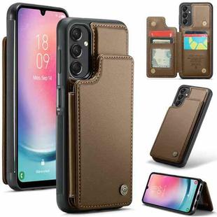 For Samsung Galaxy A24 4G CaseMe C22 Card Slots Holder RFID Anti-theft Phone Case(Brown)