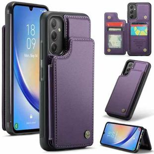 For Samsung Galaxy A34 5G CaseMe C22 Card Slots Holder RFID Anti-theft Phone Case(Purple)