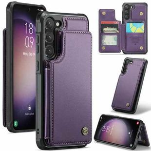 For Samsung Galaxy S23 5G CaseMe C22 Card Slots Holder RFID Anti-theft Phone Case(Purple)