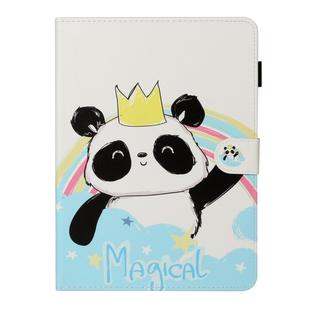 For iPad Pro 11 (2020) Colored Drawing Pattern Horizontal Flip PU Leather Tablet Case with Holder & Card Slot & Sleep / Wake-up Function(Crown Panda)