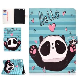For iPad 10.2 Colored Drawing Pattern Horizontal Flip PU Leather Case with Holder & Card Slot & Sleep / Wake-up Function(Love Panda)