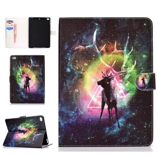For iPad 10.2 Colored Drawing Pattern Horizontal Flip PU Leather Case with Holder & Card Slot & Sleep / Wake-up Function(Starry Deer)
