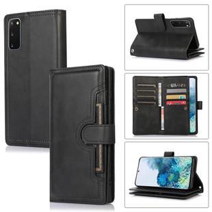 For Samsung Galaxy S20 Wristband Card Slot Leather Phone Case(Black)