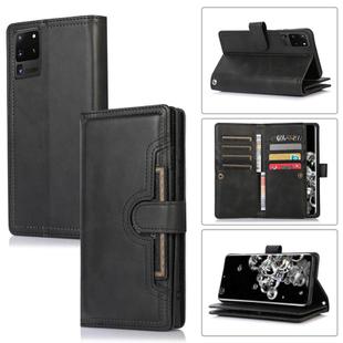 For Samsung Galaxy S20 Ultra Wristband Card Slot Leather Phone Case(Black)
