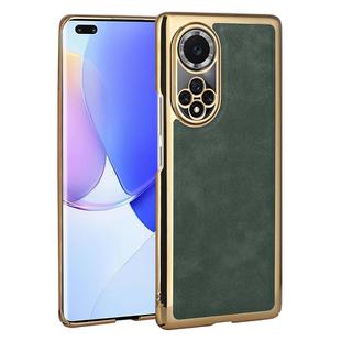 For Huawei nova 9 Pro Electroplated Leather Texture PU + PC Phone Case(Green)