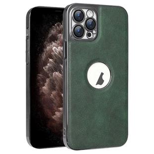 For iPhone 11 Pro Max Electroplated Leather Texture PU + PC Phone Case(Green)