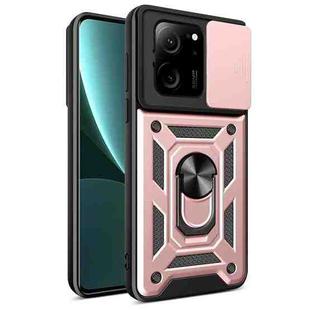 For Xiaomi 13T/13T Pro/Redmi K60 Ultra Sliding Camera Cover Design TPU Hybrid PC Phone Case(Rose Gold)