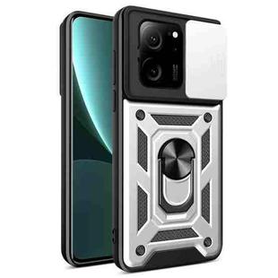 For Xiaomi 13T/13T Pro/Redmi K60 Ultra Sliding Camera Cover Design TPU Hybrid PC Phone Case(Silver)