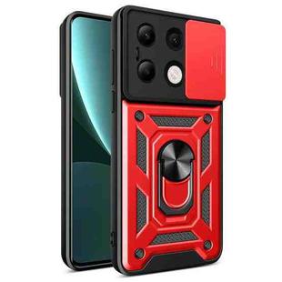 For Xiaomi Redmi Note 13 4G Global Sliding Camera Cover Design TPU Hybrid PC Phone Case(Red)