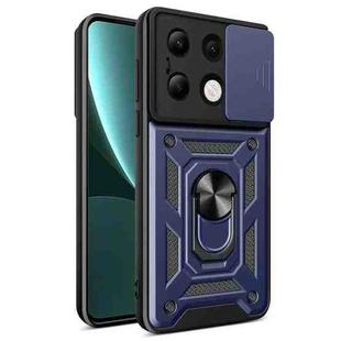 For Xiaomi Redmi Note 13 4G Global Sliding Camera Cover Design TPU Hybrid PC Phone Case(Blue)