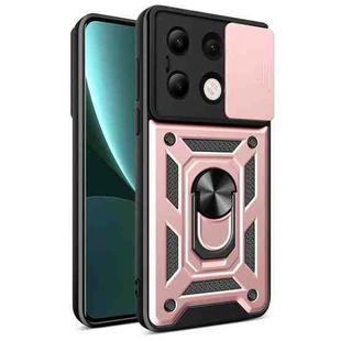 For Xiaomi Redmi Note 13 4G Global Sliding Camera Cover Design TPU Hybrid PC Phone Case(Rose Gold)