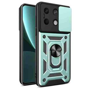 For Xiaomi Redmi Note 13 5G Sliding Camera Cover Design TPU Hybrid PC Phone Case(Mint Green)