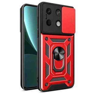 For Xiaomi Redmi Note 13 5G Sliding Camera Cover Design TPU Hybrid PC Phone Case(Red)