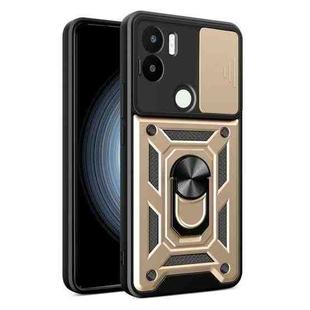 For Xiaomi Redmi A1+ Sliding Camera Cover Design TPU Hybrid PC Phone Case(Gold)